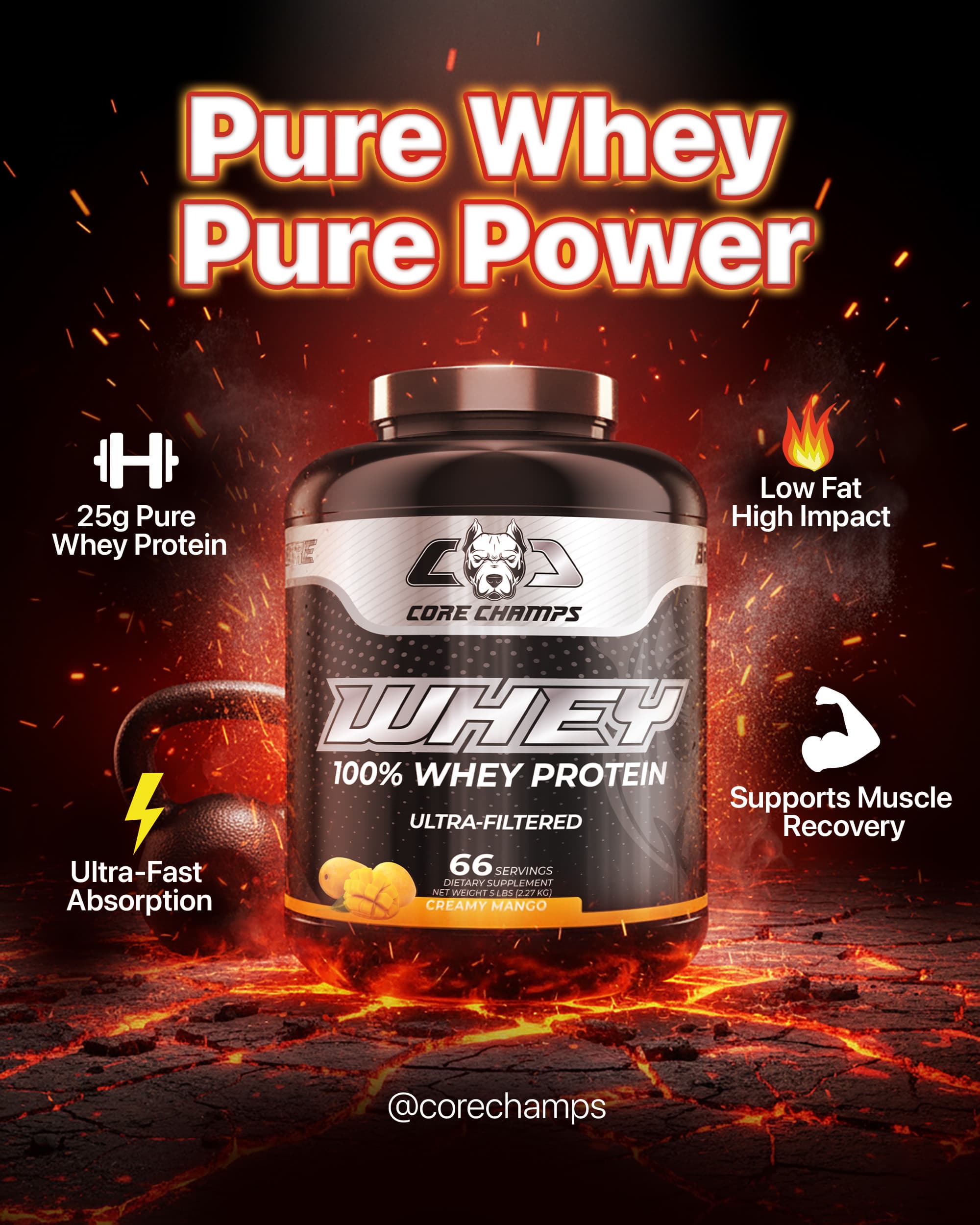 Whey Protein Social Media Poster
